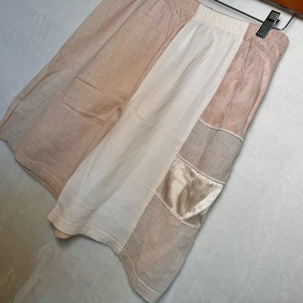 Nooshin Color Block Elastic Waist Linen Blend Sho… - image 3